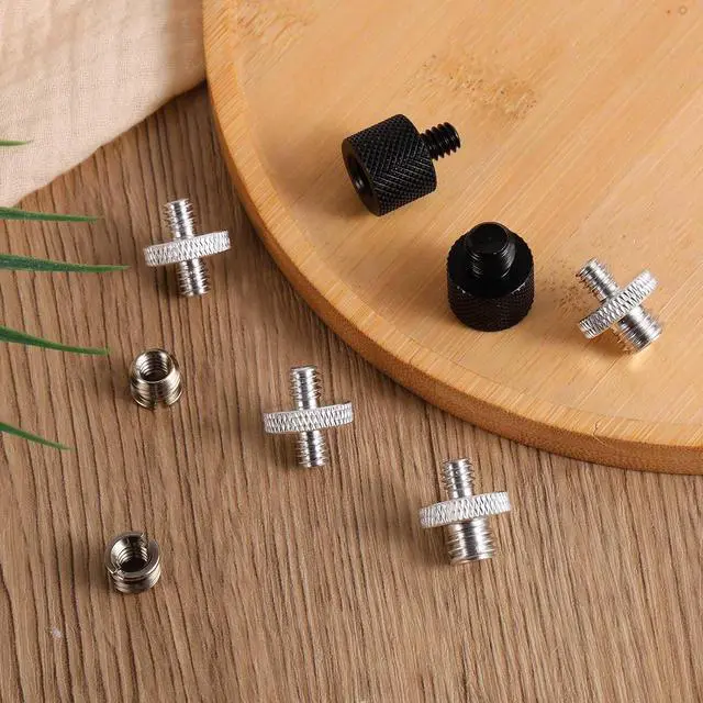 Alt view image 5 of 7 - 8pcs Tripod Screw Adapters, 1/4" to 3/8" Threaded Mount Converter Screw Tripod Accessories for Camera Light Stand Mic Stand and More