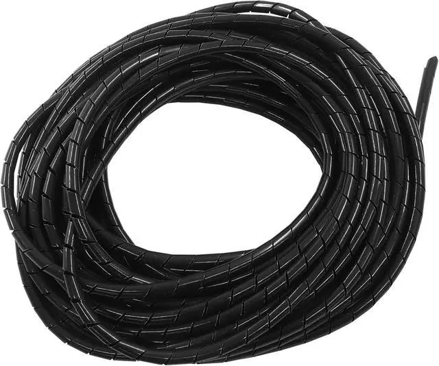 Alt view image 2 of 5 - 1/4" Spiral Cable Wrap, Black, 43 Ft | Power Cord Detangler, Spiral Wire Wrap, Desktop Computer Cable Organizer