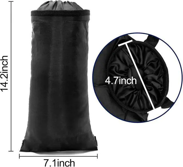 Alt view image 2 of 7 - 2Pcs Hanging Car Trash Bag Washable Reusable Car Garbage Can for Travel | Reusable hanging car trash bag on seatback; elastic lid traps odors, side pocket, washable eco design for car travel home