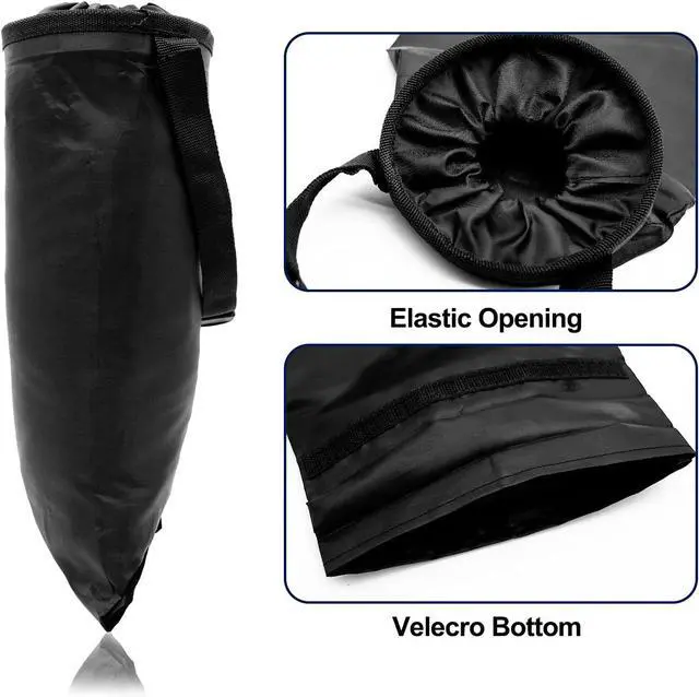 Alt view image 3 of 7 - 2Pcs Hanging Car Trash Bag Washable Reusable Car Garbage Can for Travel | Reusable hanging car trash bag on seatback; elastic lid traps odors, side pocket, washable eco design for car travel home