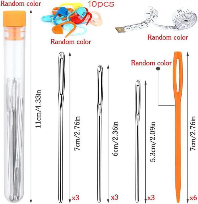 Alt view image 2 of 7 - Yarn Needles Large Eye for Crochet Knitting Accessories Knitting Needles | Yarn Needles and Stitch Markers Plastic Sewing Needles Stitch Holders for Knitting Diy Handmade and Sewing