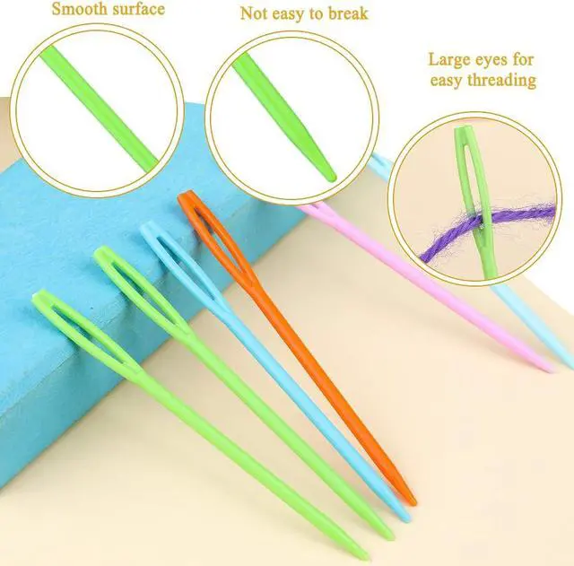 Alt view image 3 of 7 - Yarn Needles Large Eye for Crochet Knitting Accessories Knitting Needles | Yarn Needles and Stitch Markers Plastic Sewing Needles Stitch Holders for Knitting Diy Handmade and Sewing