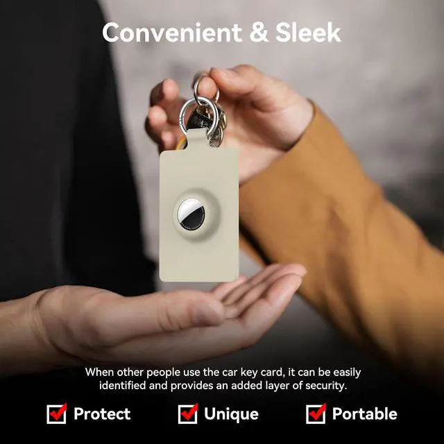 Alt view image 5 of 7 - Card Holder for Tesla Keycard with AirTag Slot, Soft Silicone Key Card Protective Case Cover for Tesla Model 3 Y S X Cybertruck, Key Holder with Keychain Key Rings - 1 Pack,Starlight