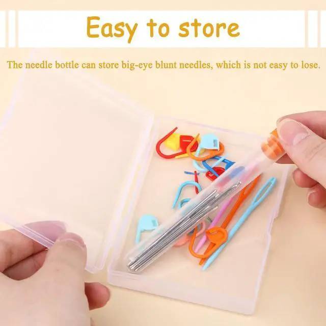 Alt view image 5 of 7 - Yarn Needles Large Eye for Crochet Knitting Accessories Knitting Needles | Yarn Needles and Stitch Markers Plastic Sewing Needles Stitch Holders for Knitting Diy Handmade and Sewing