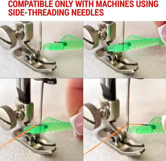 Alt view image 2 of 6 - 10 pcs Needle Threader Set: Fish Type for Sewing Machines (Compatible Only with Side-Threading Machine Needles) & Simple Hand Sewing Threaders