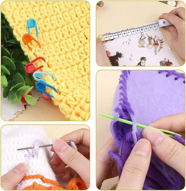 Alt view image 6 of 7 - Yarn Needles Large Eye for Crochet Knitting Accessories Knitting Needles | Yarn Needles and Stitch Markers Plastic Sewing Needles Stitch Holders for Knitting Diy Handmade and Sewing