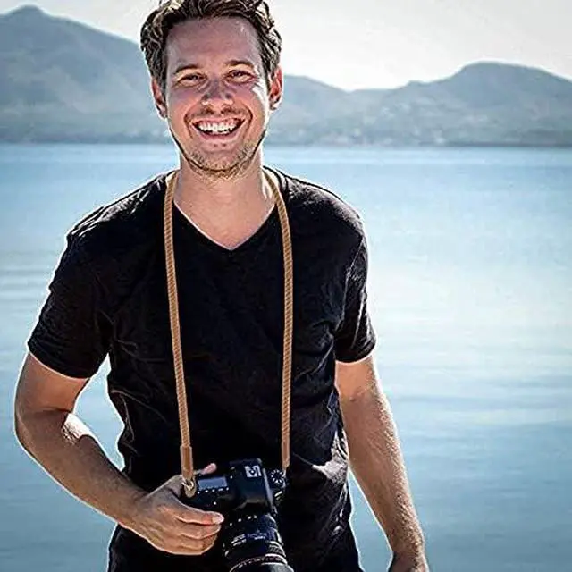 Alt view image 3 of 3 - Camera Rope Strap 100cm Soft Cotton Camera Strap Vintage Neck Shoulder Belt Strap for Mirrorless and DSLR Camera. (Black)