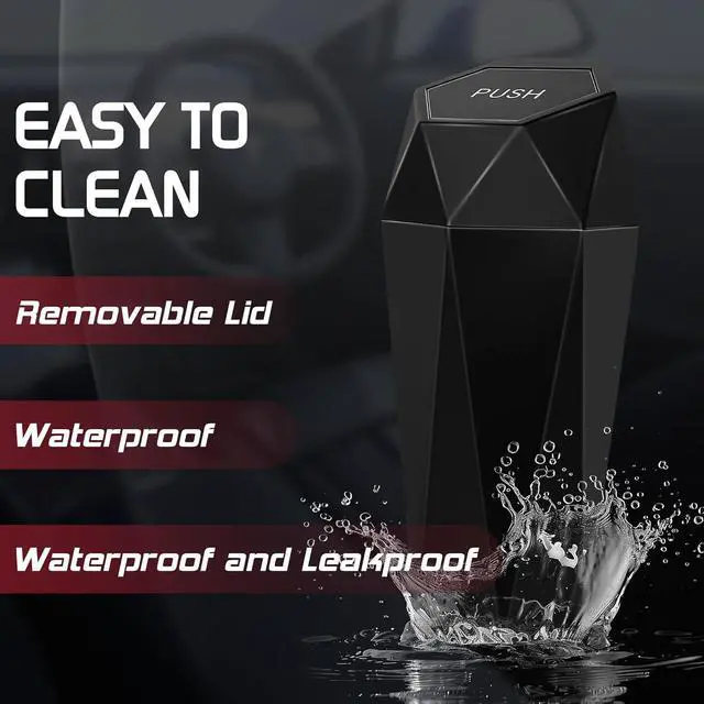 Alt view image 5 of 7 - Car Trash Can with Lid, 15 Additional Trash Bags - Black, 1 Pack | Leakproof Vehicle Garbage Bin, Car Accessories for Interior, Multipurpose Organizers Mini Trash Can for Cars, Home, Office