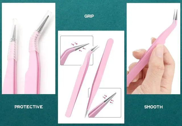 Alt view image 4 of 6 - 2 Pieces Sticker Tweezers, Cute Craft Tweezers for Stickers, Scrapbooking, Vinyl, Lashes, Electronics, Purple