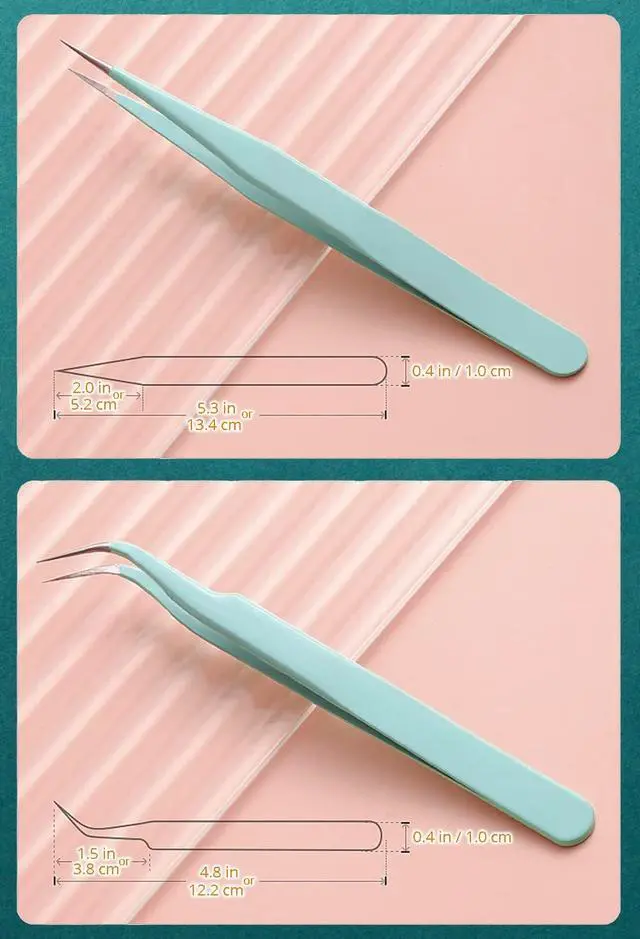Alt view image 5 of 6 - 2 Pieces Sticker Tweezers, Cute Craft Tweezers for Stickers, Scrapbooking, Vinyl, Lashes, Electronics, Purple