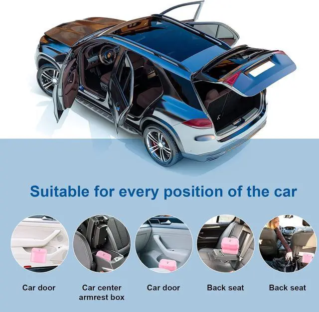 Alt view image 7 of 7 - Car Trash Can, Mini Trunk Push Hanging Portable Car Bin with 2 roll Disposable Trash Bag for Vehicle Home, Office. (Car Trash can Pink)