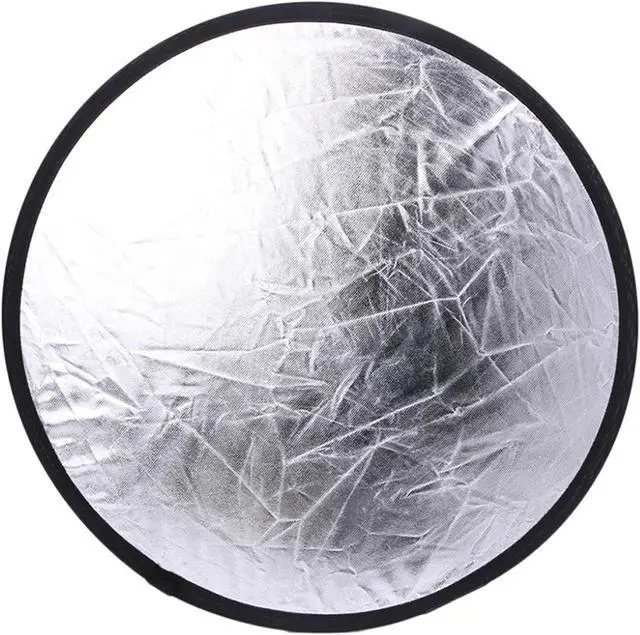 Alt view image 2 of 7 - 2 in 1 Lighting Reflectors Round Folding Portable 30cm/12inch Camera Photo Reflector Diffuser for Photography Reflector Portrait Still Life Fill Light - Silver & White