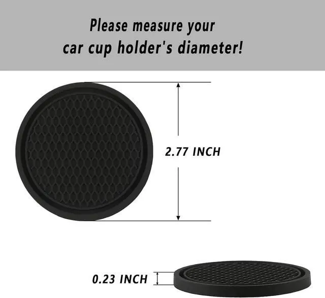 Alt view image 5 of 5 - ZSDY Car Cup Coaster, 4PCS Universal Auto Non-Slip Cup Holder Embedded in Ornaments Coaster, Car Interior Accessories Sets, Grey