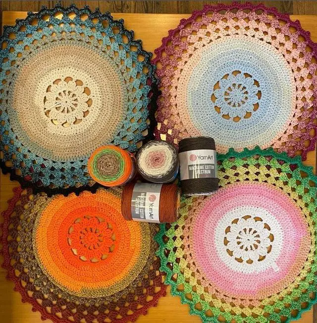 Alt view image 7 of 7 - YarnArt Macrame Cotton Spectrum 80% Cotton Multicolor Cord 8.8 oz (250g), 246 yds (225m) Colorful Rope for Knots, Weaving, DIY Crafts Worsted Weight Aran (4) (1306)