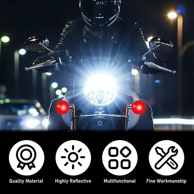Alt view image 4 of 7 - 4 PCS Round Motorcycle Reflectors, Universal M6 x 1.0 Screw Mount Safety Warning Reflector for Bicycles, Scooters, Dirt Bikes and ATVs (Red, 2.2 Inch)