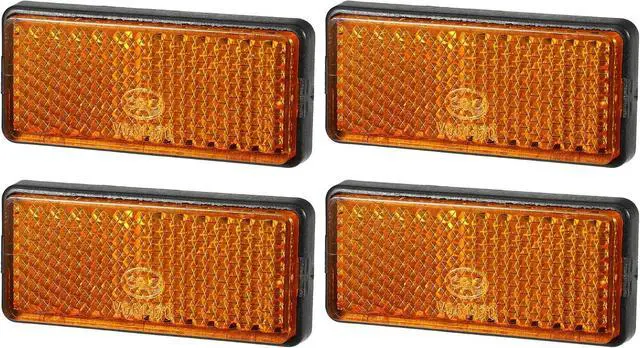 Main image of 4pcs 2.20"x0.98" Universal Reflector - Rectangle Motorcycle Bike Safety Reflector Increase Visibility and Safety on The Road - Plastic Orange