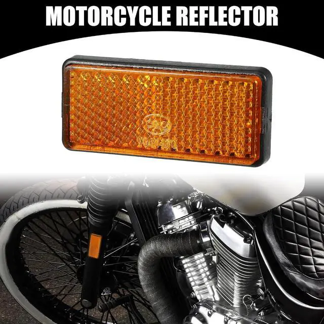 Alt view image 2 of 7 - 4pcs 2.20"x0.98" Universal Reflector - Rectangle Motorcycle Bike Safety Reflector Increase Visibility and Safety on The Road - Plastic Orange