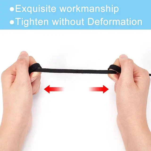 Alt view image 5 of 7 - BENECREAT Black Flat Cotton Drawstring Cord, 8mm Wide, 27 Yards | Replacement Cord Rope, Flat Soft Cord with Plastic Empty Spools for Garment Accessories Sports Pants Sweater