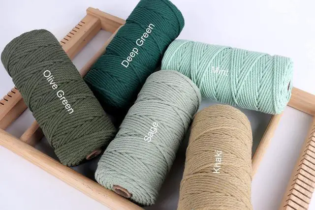 Alt view image 4 of 7 - NOANTA Natural Macrame Cord 3mm x 109Yards, Beige Cotton Rope Macrame Yarn | Macrame Rope Supplies, 3 Strand Twisted Cotton Yarn String, Cotton Cord for Wall Hanging, Plant Hangers, Crafts, Knitting