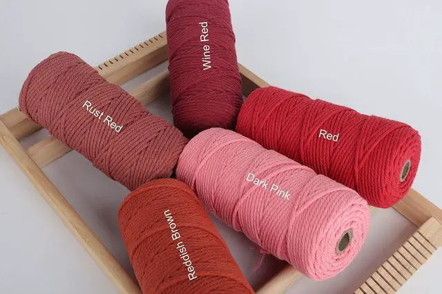 Alt view image 6 of 7 - NOANTA Natural Macrame Cord 3mm x 109Yards, Beige Cotton Rope Macrame Yarn | Macrame Rope Supplies, 3 Strand Twisted Cotton Yarn String, Cotton Cord for Wall Hanging, Plant Hangers, Crafts, Knitting
