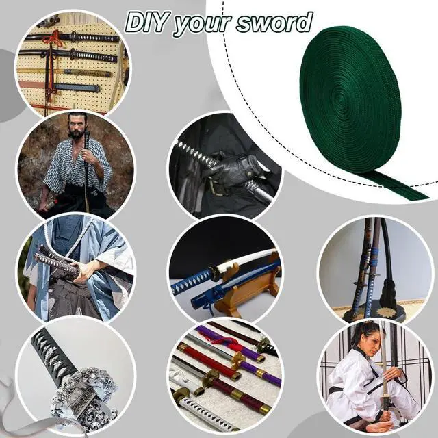 Alt view image 6 of 6 - OLYCRAFT Ito Sageo Wrapping Cord Silk-Cotton Blend Rope Sword Handle Cord for Japanese Samurai Katana Swords Handle Rope