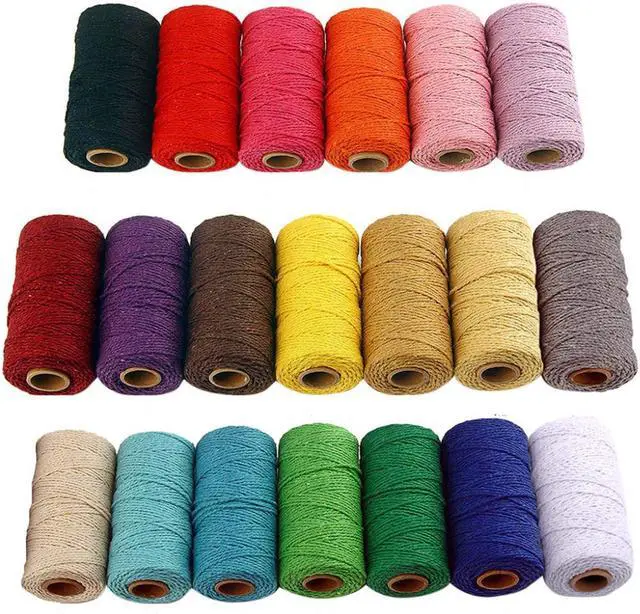 Alt view image 4 of 7 - Macrame Cotton Cord 2mm 109 Yard Cotton Rope Colored Craft Cord for DIY Crafts Plant Hangers (White)