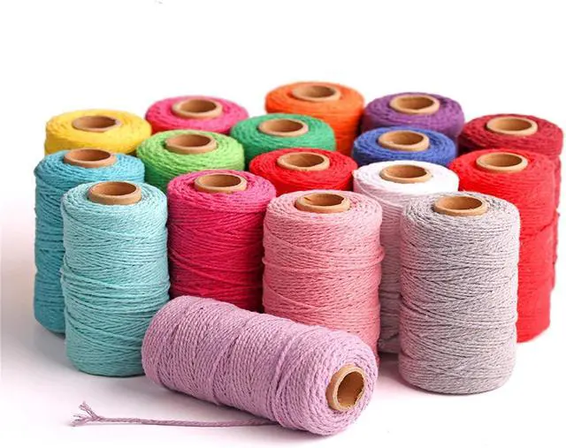 Alt view image 6 of 7 - Macrame Cotton Cord 2mm 109 Yard Cotton Rope Colored Craft Cord for DIY Crafts Plant Hangers (White)