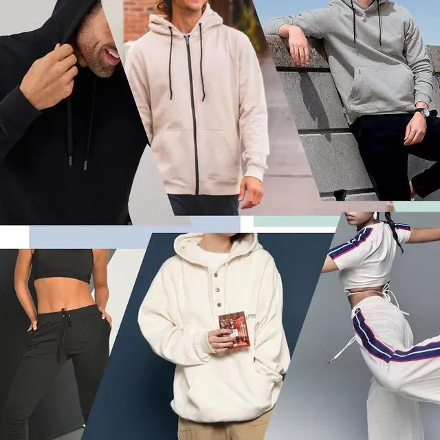 Alt view image 6 of 6 - BOROLA 1Pcs 51 Inch Fashionable Durable Cotton Drawstring, Premium Hoodie, Sports Pants, Shorts Universal Drawstring Replacement (Black Rope, Cylinder Metal Head)
