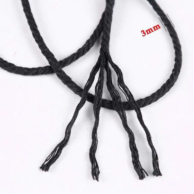 Alt view image 3 of 7 - Black Macrame Cord 3mm x 109Yards,Colored Cotton Rope Craft Cord Colorful Cotton Cord Twine for Wall Hanging Plant Hangers Crafts Knitting Decorative Projects