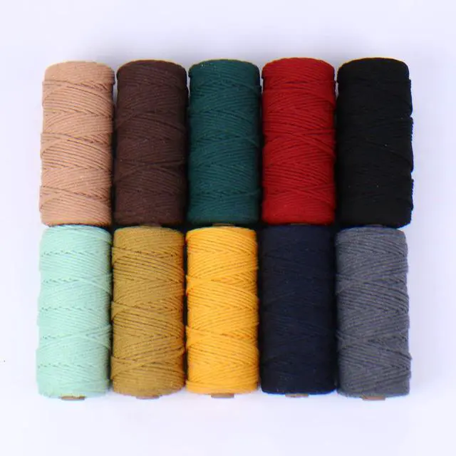 Alt view image 7 of 7 - Black Macrame Cord 3mm x 109Yards,Colored Cotton Rope Craft Cord Colorful Cotton Cord Twine for Wall Hanging Plant Hangers Crafts Knitting Decorative Projects