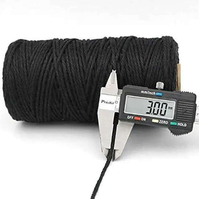 Alt view image 7 of 7 - Natural Macrame Cord Colored Macrame Cord 2mm/3mm/4mm/5mm/6mm Macrame Cotton Cord, Twisted Macrame Yarn, Soft Craft Cord Macrame Rope Macrame Supplies(3mm*109Yards,Natural Color)
