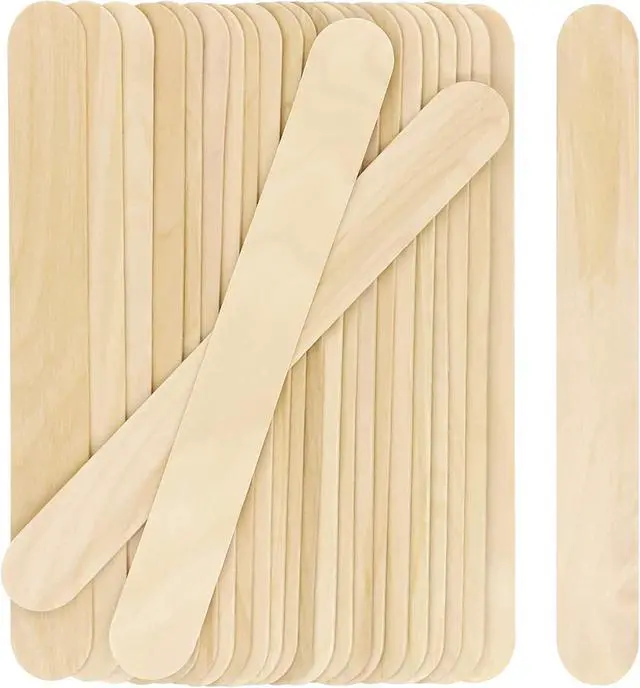 Main image of WISYOK 8" Jumbo Craft Sticks, 60Pcs, Natural Wood | Large Popsicle Sticks, Ideal for Tongue Depressors, Ice Cream, Plant Labels, Hair Removal, DIY