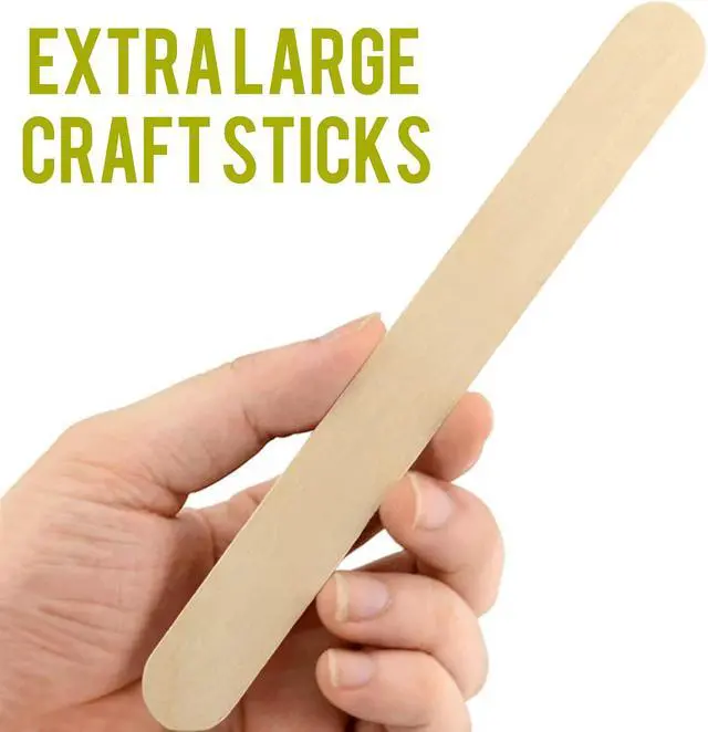 Alt view image 3 of 7 - WISYOK 8" Jumbo Craft Sticks, 60Pcs, Natural Wood | Large Popsicle Sticks, Ideal for Tongue Depressors, Ice Cream, Plant Labels, Hair Removal, DIY