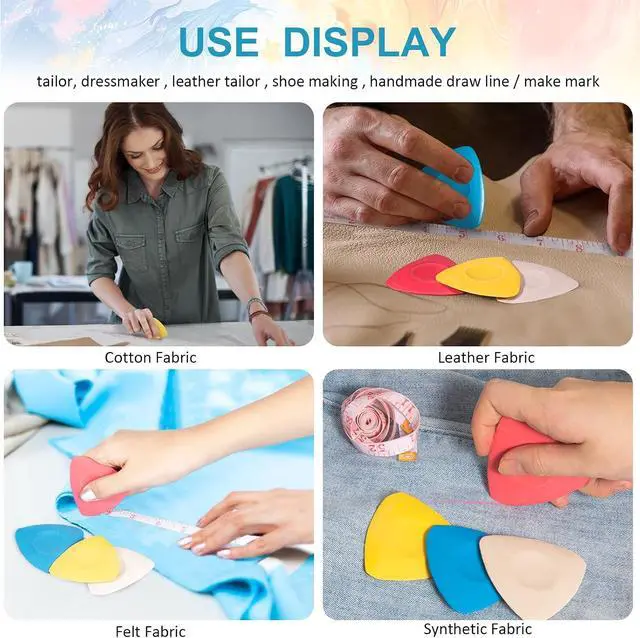 Alt view image 3 of 7 - 4 Pack Tailors Chalk, Washable Sewing Chalk for Fabric | For quilting, crafts, tailoring, washable marks, multi-color set for light and dark fabric, home DIY sewing accessories