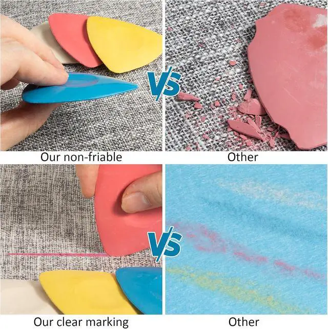 Alt view image 6 of 7 - 4 Pack Tailors Chalk, Washable Sewing Chalk for Fabric | For quilting, crafts, tailoring, washable marks, multi-color set for light and dark fabric, home DIY sewing accessories