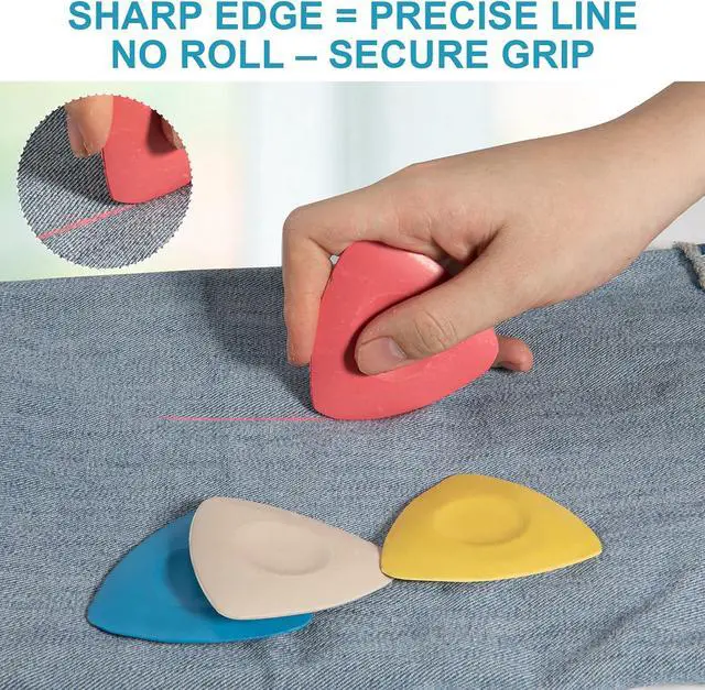 Alt view image 4 of 7 - 4 Pack Tailors Chalk, Washable Sewing Chalk for Fabric | For quilting, crafts, tailoring, washable marks, multi-color set for light and dark fabric, home DIY sewing accessories
