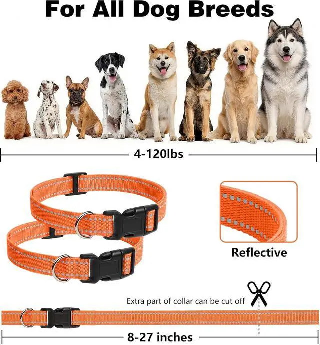 Alt view image 4 of 5 - Dog Shock Collar Replacement Strap, Compatible with Peture Jugbow Bousnic | 3/4 x 27 Inch Adjustable Reflective Nylon Strap with Buckle for Small Medium Large Dogs Training