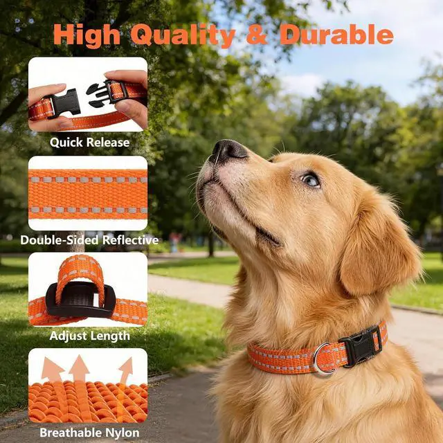 Alt view image 2 of 5 - Dog Shock Collar Replacement Strap, Compatible with Peture Jugbow Bousnic | 3/4 x 27 Inch Adjustable Reflective Nylon Strap with Buckle for Small Medium Large Dogs Training