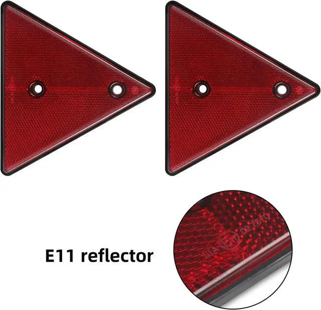 Alt view image 4 of 7 - 2-Pack Triangle Safety Reflectors Red Trailer Screw Mount Reflector for Gate Posts, Suitable for Truck Trailer Tractor, Boats, Driveway, Mailbox, Golf Cart