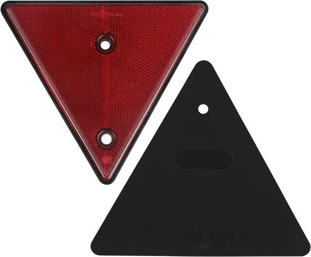 Alt view image 5 of 7 - 2-Pack Triangle Safety Reflectors Red Trailer Screw Mount Reflector for Gate Posts, Suitable for Truck Trailer Tractor, Boats, Driveway, Mailbox, Golf Cart