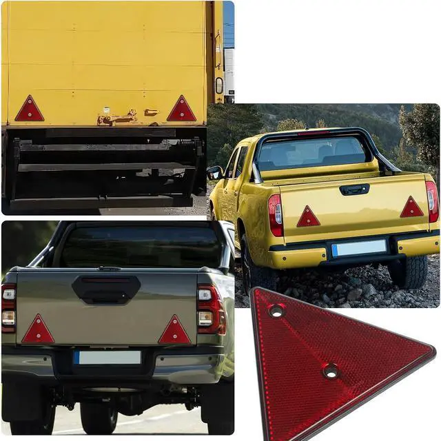 Alt view image 6 of 7 - 2-Pack Triangle Safety Reflectors Red Trailer Screw Mount Reflector for Gate Posts, Suitable for Truck Trailer Tractor, Boats, Driveway, Mailbox, Golf Cart