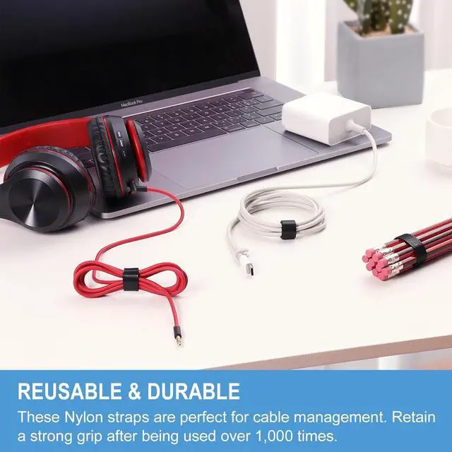 Alt view image 3 of 6 - 1 in x 30 ft Hook and Loop Roll | Double-Sided Strips, Self-Gripping Straps | Reusable Multi-Purpose Wrap Fasteners for Home, Office, Data Center, and More