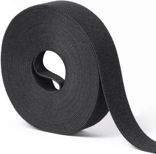 Main image of 1 in x 30 ft Hook and Loop Roll | Double-Sided Strips, Self-Gripping Straps | Reusable Multi-Purpose Wrap Fasteners for Home, Office, Data Center, and More