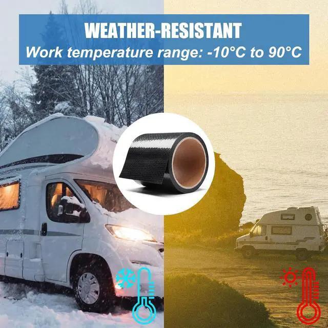 Alt view image 7 of 7 - Ramkle RV Underbelly Tape, 4" x 20' RV Underbelly Material, Waterproof Tape with Permanent Sealing Adhesive for RV, Camper Travel Trailer, Mobile Home, Tear Repair Patch