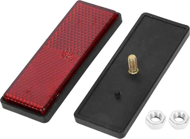Alt view image 4 of 6 - F FIERCE CYCLE Pair M6x1.0 Red Rectangle Universal Screw Mount Reflective Warning Reflector for Motorcycle Bike