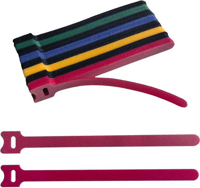 Main image of 160 PCS 8 Inches Multi-Colour Reusable Cable Ties Cord Straps Multi-Purpose Wire Ties Cord Wrap Hook and Loop Organizer Cable Management,Adjustable Cord Ties for Home,Garden,Office,Data Centers