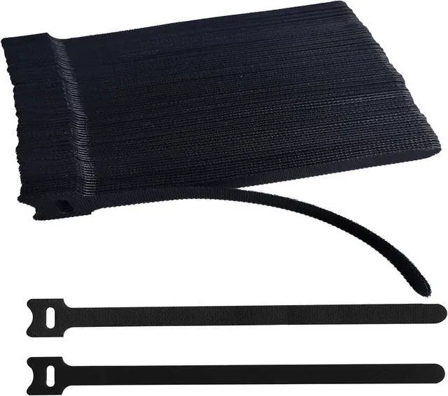 Main image of 100 PCS 12 Inches Black Reusable Cable Ties,Multi-purpose Adjustable Cord Straps,Cable Organizer,Cord Wrap and Hook Loop Cords Management,Adjustable Cord Ties