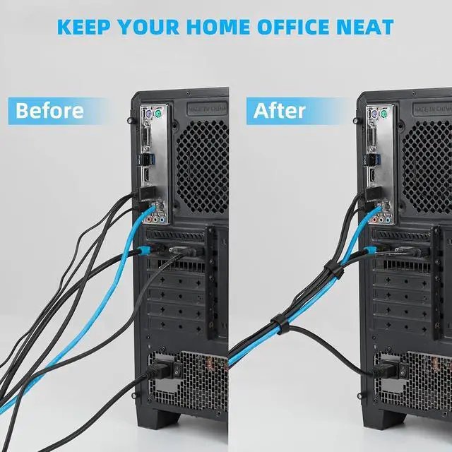 Alt view image 4 of 7 - 50 ft x 1/2 inch Hook and Loop Roll, Reusable Fastening Cable Ties, Multi-Purpose Cable Management Wire Ties Cable Straps for Organizing Home, Office and Data Centers