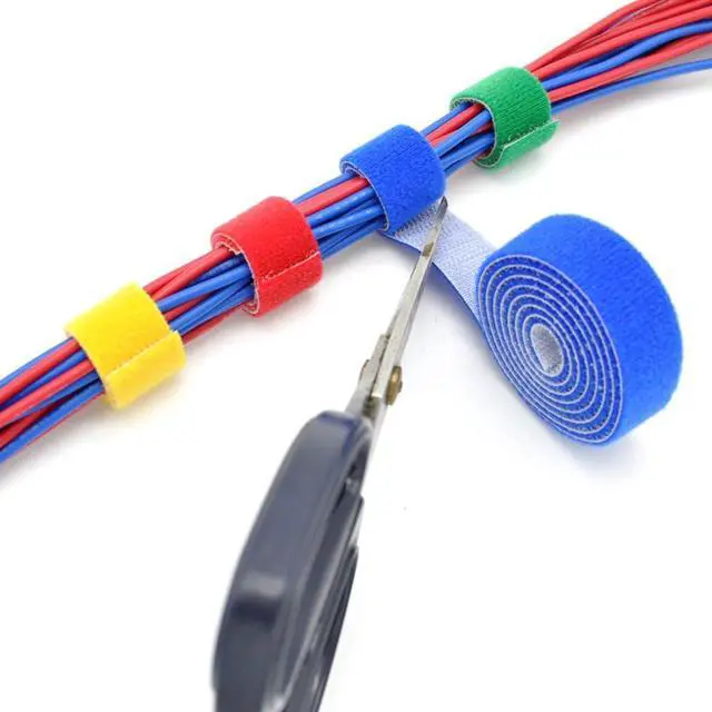 Alt view image 2 of 6 - Reusable Fastening Tape Cable Ties 3/4 Inch Double Side Hook Roll (5 Yard, Blue)