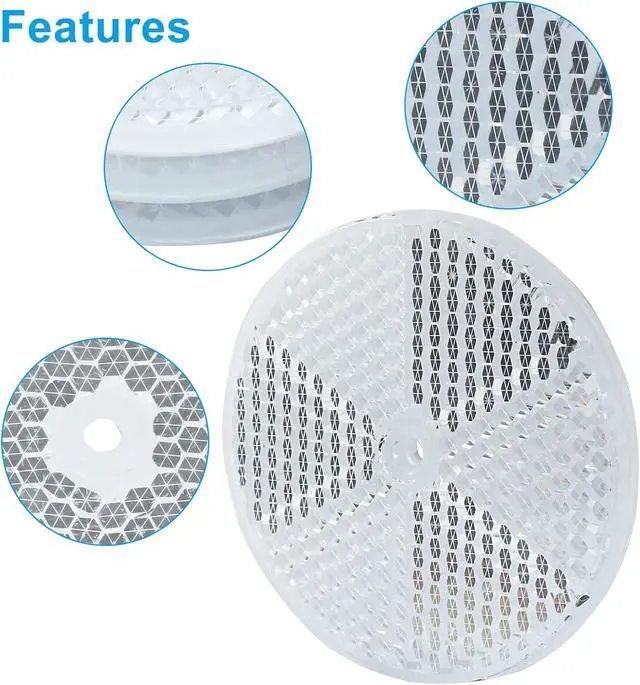 Alt view image 2 of 5 - 6 Pack White Round Reflector | Front Reflector, Mounting Screw Included, Safety Reflectors, For Driveway, Trailer, Posts